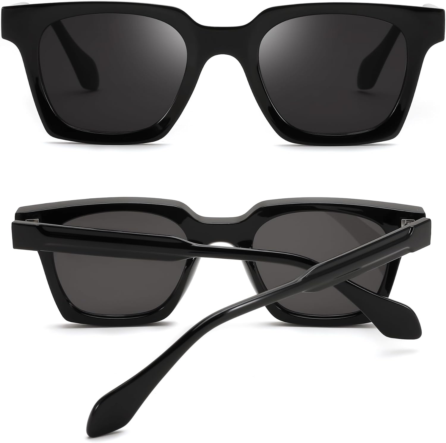 商品图片 3 | B0D7CC769X | FEISEDY Retro Square Sunglasses Women Men Trendy Rectangle Thick Frame Shades Classic Designer Sun Glasses B0198