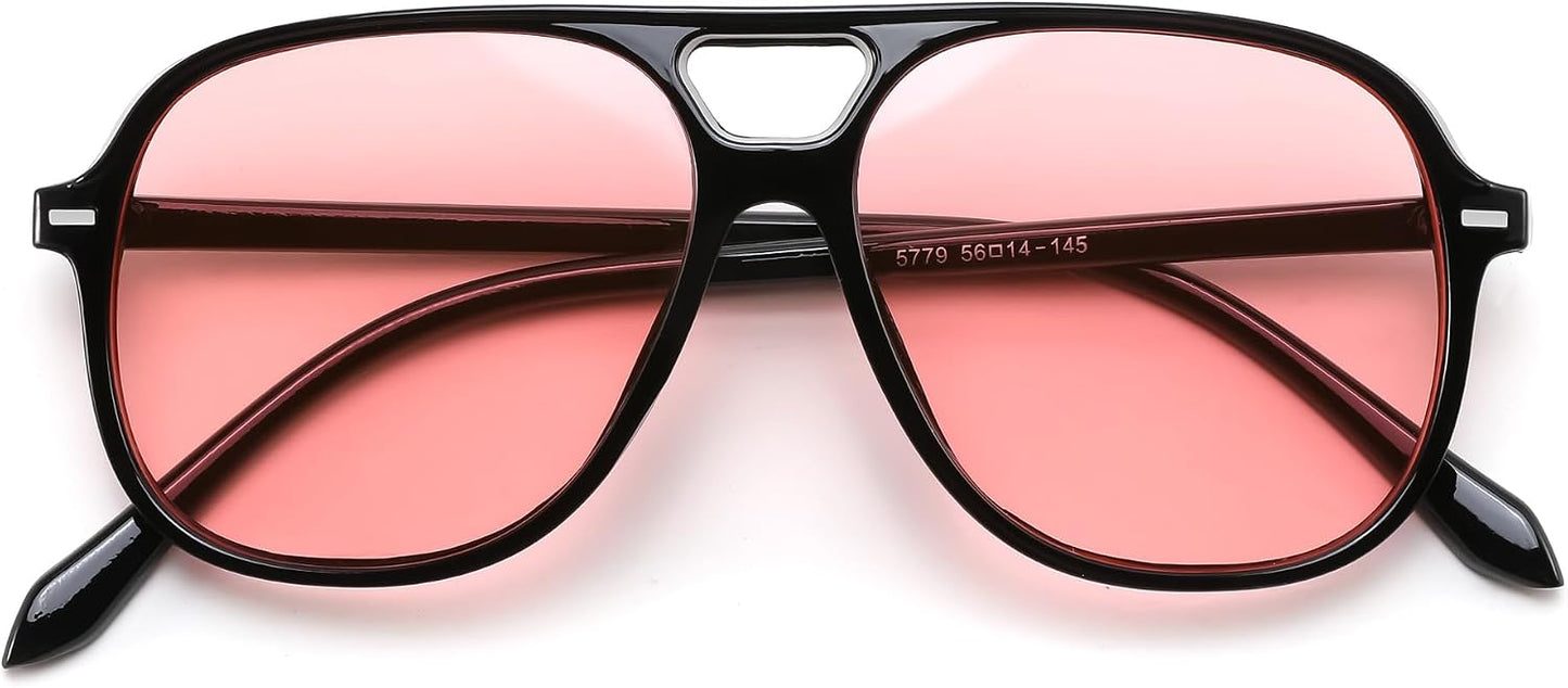 商品图片 40 | B0H1WCGC42 | FEISEDY Retro Square Aviator Sunglasses Women Men Double Bridge B0443