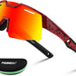006 Red Frame Red Mirrored Lens / Large | B0D78S1P33 | FEISEDY Kids Teens Baseball Polarized Sunglasses Sports Cycling Glasses for Youth Boys Girls Age 8-16 B0157