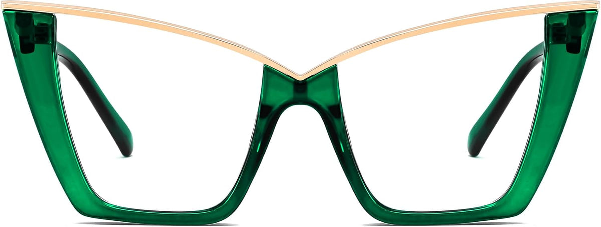 Transparent Deep Green / 50 Millimeters | B0H86Q219V | FEISEDY Fashion Cat Eye Blue Light Blocking Glasses for Women Fake Retro Eyeglasses Oversized Stylish Eyewear Frame B0240