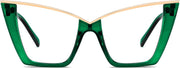Transparent Deep Green / 50 Millimeters | B0H86Q219V | FEISEDY Fashion Cat Eye Blue Light Blocking Glasses for Women Fake Retro Eyeglasses Oversized Stylish Eyewear Frame B0240