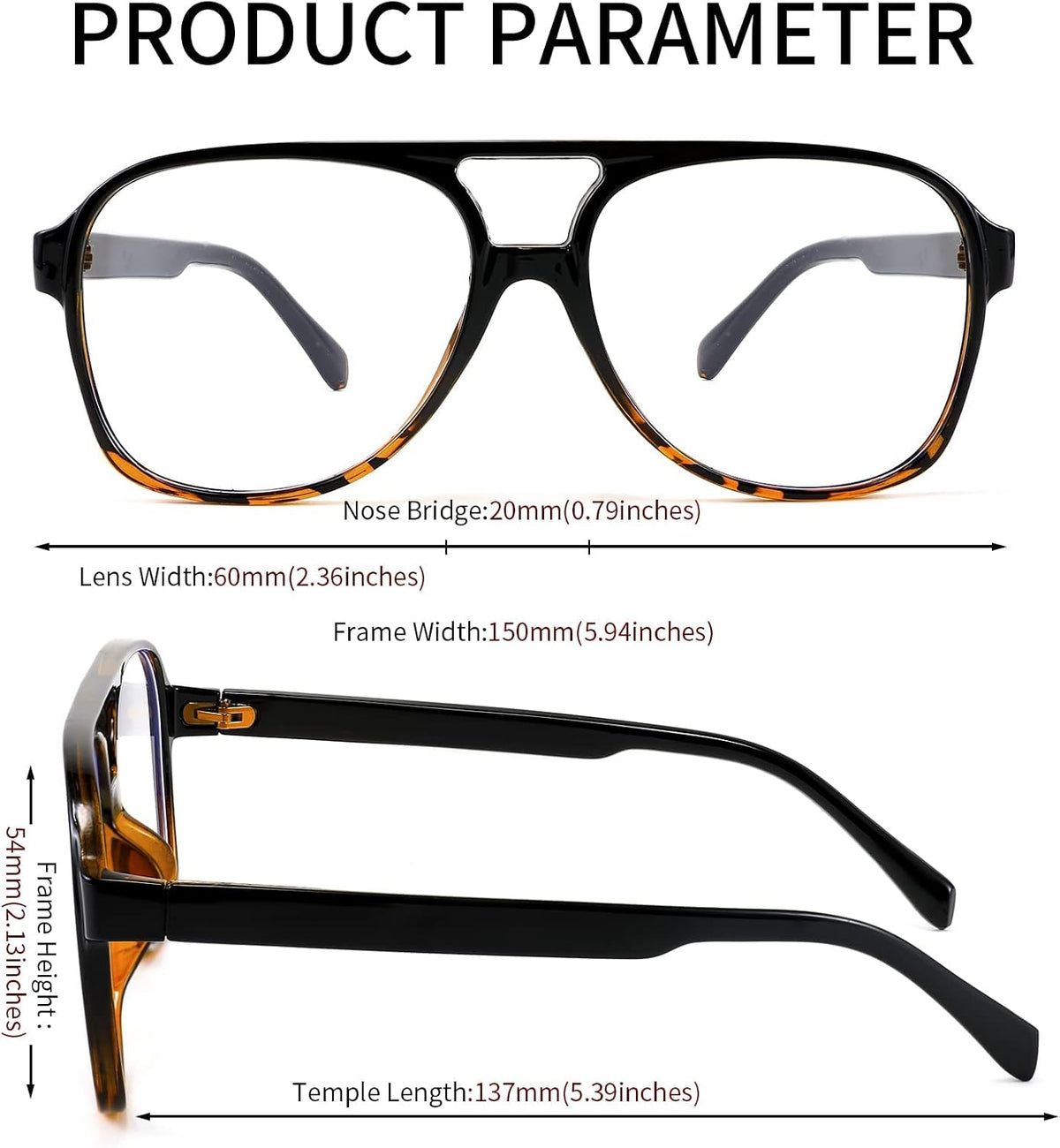 ÉÌƷͼƬ 35 | B09WZY6VWN | FEISEDY 70s Aviator Glasses Frame Blue Light Blocking Glasses Oversized Square Computer Glasses Women Men B2888