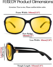 ÉÌƷͼƬ 40 | B081YY5RM3 | FEISEDY Classic Womens Night Glasses Driving Anti Glare Wrap Around Yellow Sunglasses B2548