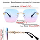 商品图片 66 | B083VRLS2Q | FEISEDY Classic Rimless Sunglasses Women Metal Frame Diamond Cutting Lens Sun Glasses B2567