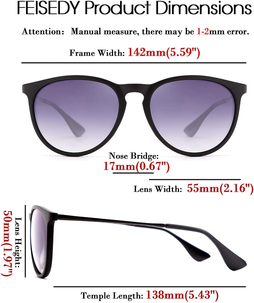 ÉÌƷͼƬ 6 | B0836LJXDK | FEISEDY Polarized Sunglasses Women Men Vintage Round Classic Mirrored Sun Glasses B2571