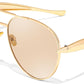 Gold/Champagne / 60 Millimeters | B0FKMKLSKB | FEISEDY Oversized Aviator Sunglasses Women Men - Retro Gold Metal Chunky Frame, UV400 for Driving & Daily Wear B0311