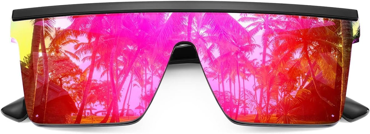 ÉÌƷͼƬ 4 | B09H6XXSDN | FEISEDY Oversized Sunglasses Mens Womens Flat Top Square Trendy Visor Shades UV400 B2470