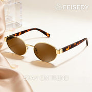 ÉÌƷͼƬ 4 | B0GK19LPFF | FEISEDY Retro Oval Metal Y2K Sunglasses for Women Men Small Frame B0402