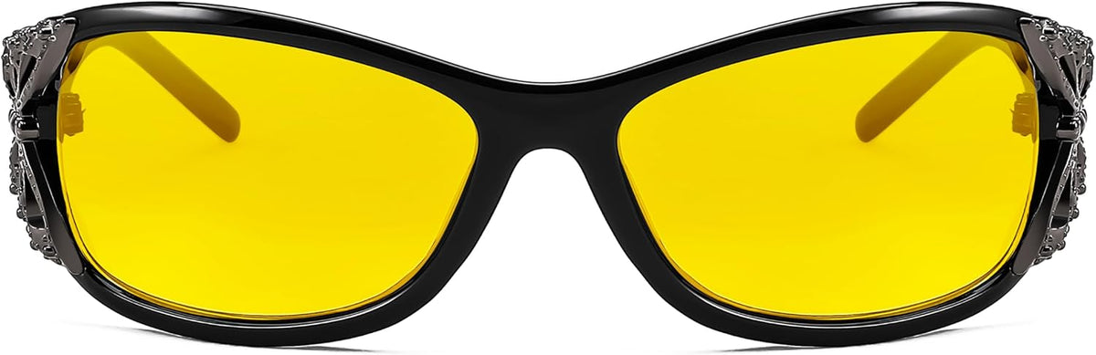 ÉÌƷͼƬ 74 | B081YY5RM3 | FEISEDY Classic Womens Night Glasses Driving Anti Glare Wrap Around Yellow Sunglasses B2548