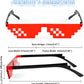 商品图片 14 | B09SCSCKL3 | FEISEDY 2PACK Thug Life Sunglasses Funny Pixelated Mosaic Gamer Glasses Party Disco Cool B2876-F2