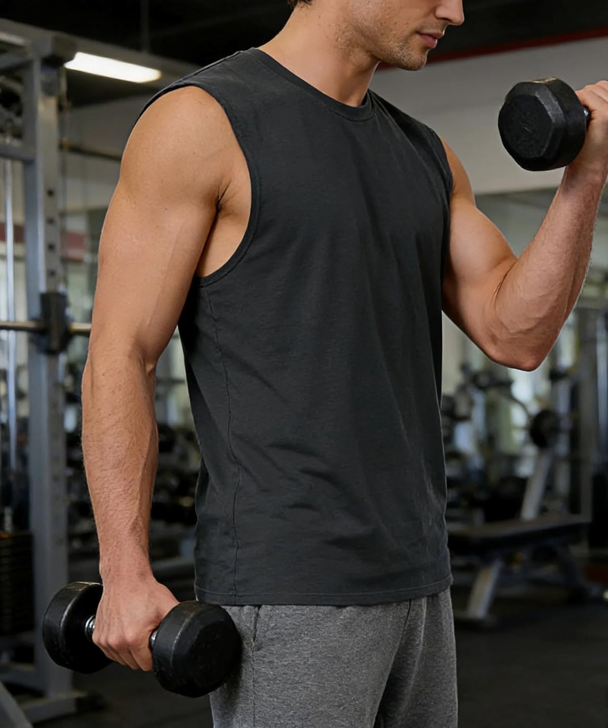 商品图片 9 | B0GLPZ77BT | Men's Tank Top - Quick-Dry Breathable Sleeveless Shirt for Gym Running Workout, Loose Fit Round Neck Active Undershirt