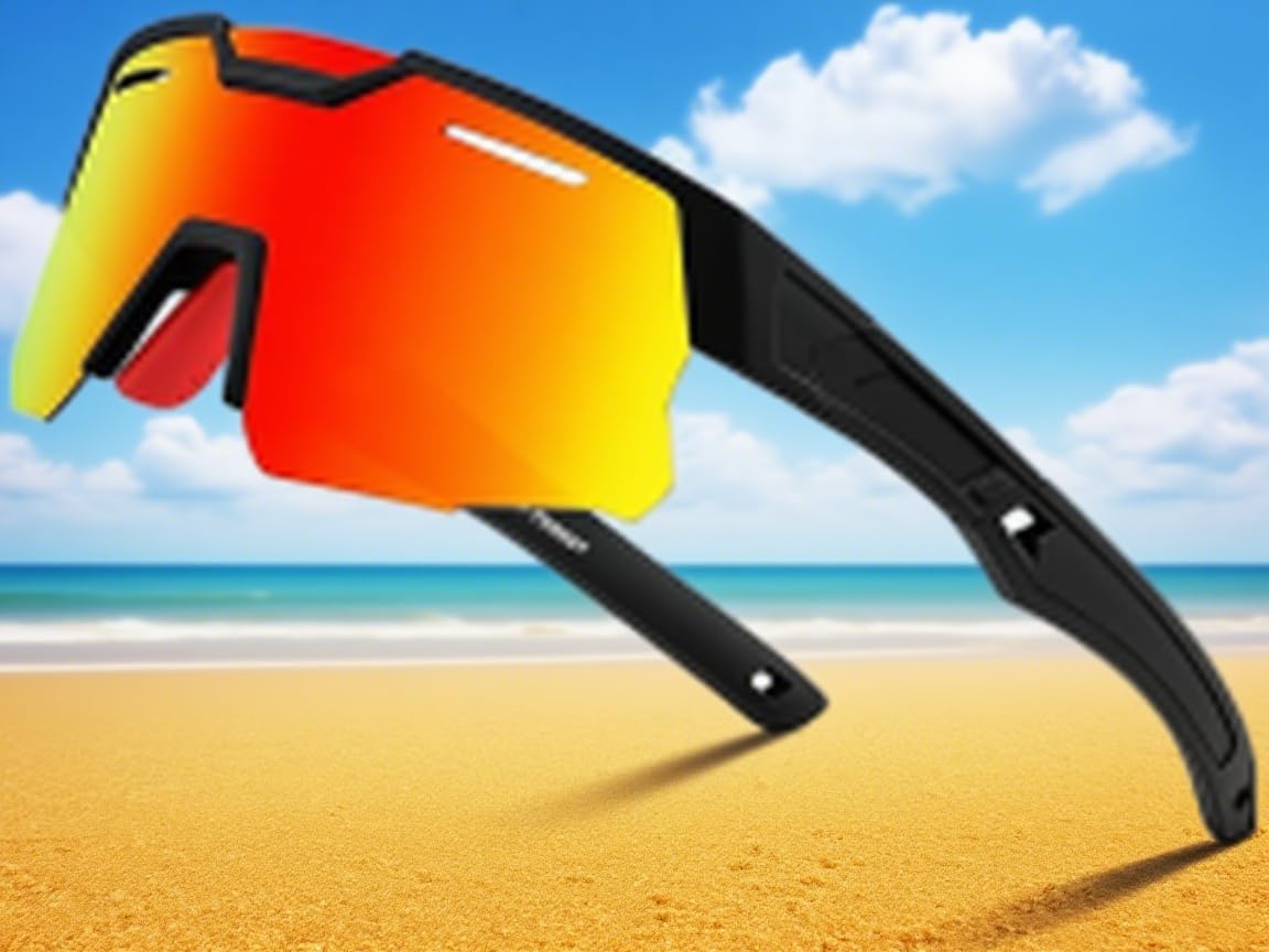 Black Frame & Red Mirror / Red Mirror | B0DQV58R7M | Teens Baseball Sunglasses Sports Cycling Glasses for Youth B0157