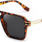 Tortoise / 54 Millimeters | B0GVNFVF43 | FEISEDY Retro Aviator Sunglasses Women Men 70s Trendy Square Shades B0422