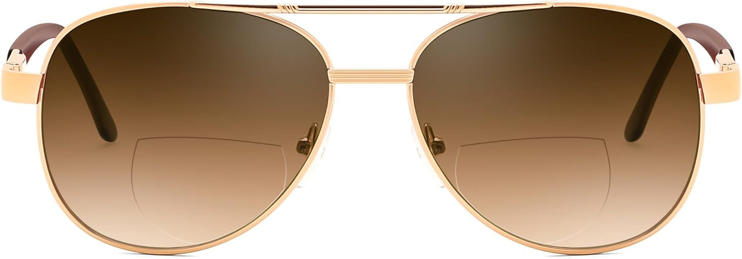 商品图片 7 | B0G1BRNH4D | FEISEDY Metal Aviator Bifocal Reader Sunglasses for Men B0335