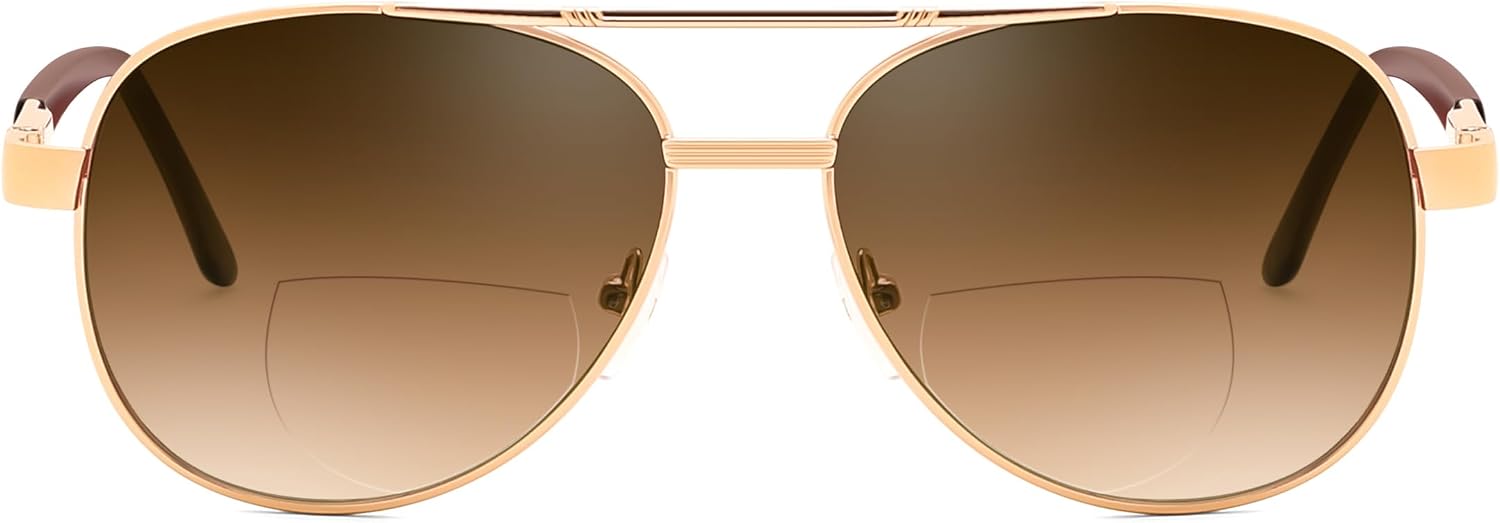 商品图片 7 | B0G1BRNH4D | FEISEDY Metal Aviator Bifocal Reader Sunglasses for Men B0335