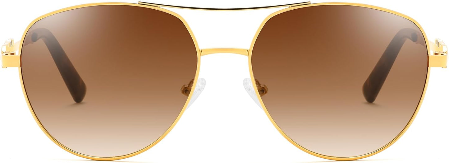 商品图片 3 | B0H4QPVJY6 | FEISEDY Retro Aviator Sunglasses for Women Men UV400 Shades B0409