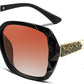 Black/Brown / 56 Millimeters | B0GK5DY8H5 | FEISEDY Polarized Women Square Sunglasses Sparkling Composite Shiny Frame B2289