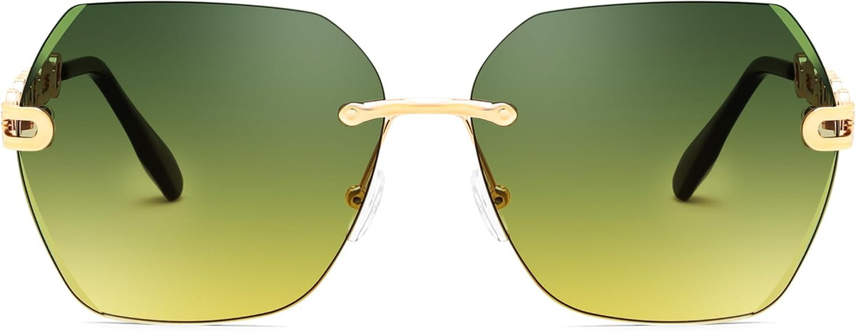 ÉÌƷͼƬ 53 | B083VRLS2Q | FEISEDY Classic Rimless Sunglasses Women Metal Frame Diamond Cutting Lens Sun Glasses B2567