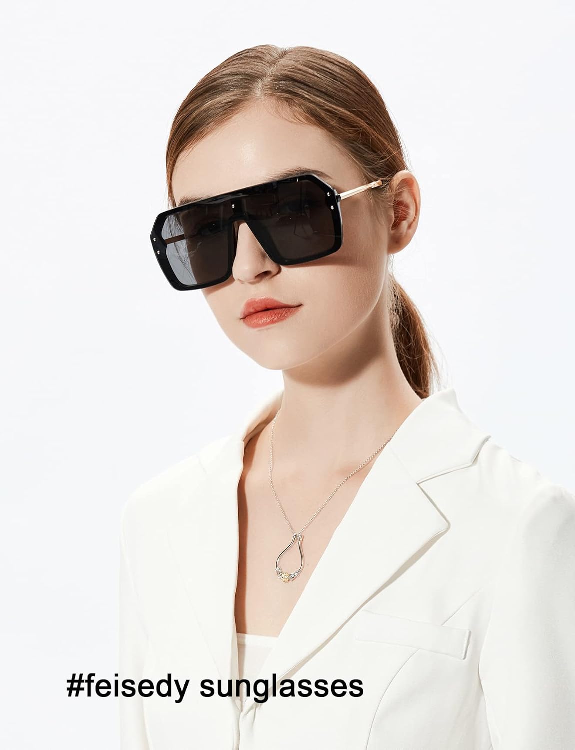ÉÌƷͼƬ 18 | B0854JYPB2 | FEISEDY Classic Siamese One Piece Sunglasses Nice Rimless Stylish Retro Design for Women Men B2574