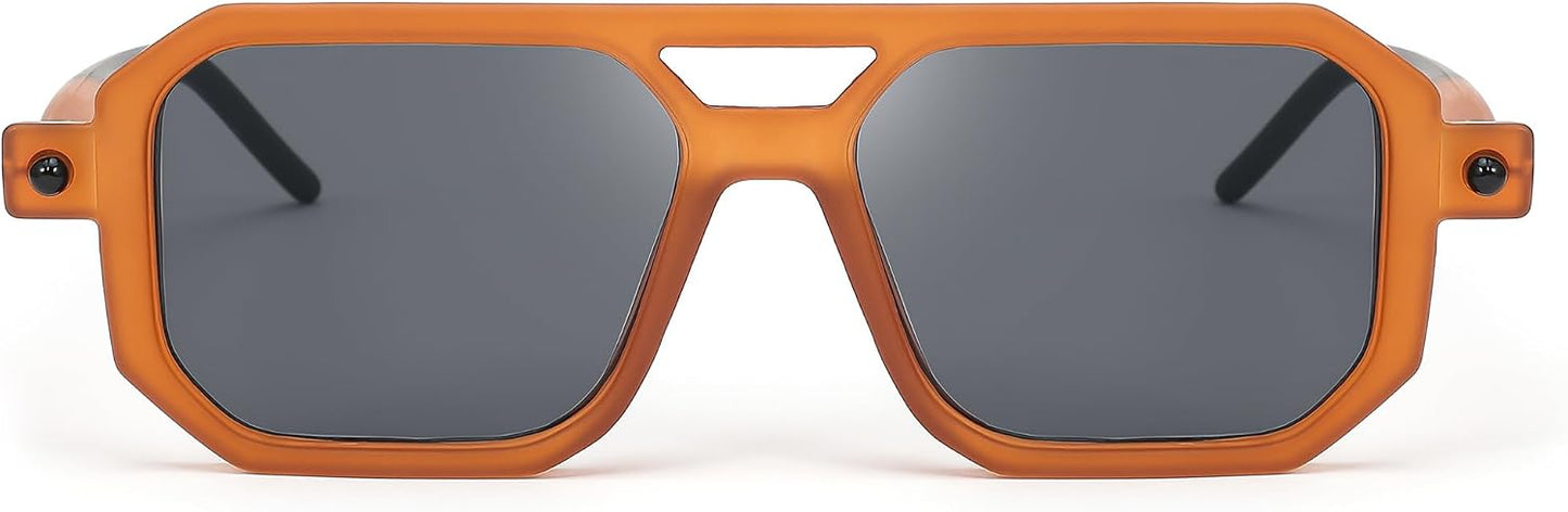 商品图片 155 | B09YTJ4FQZ | FEISEDY Vintage Square 70s Flat Aviator Sunglasses Women Men Classic Retro Stylish Frame UV400 Sunglasses B2622