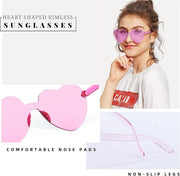 ÉÌƷͼƬ 4 | B09H3WMGMG | FEISEDY 2 Pack Rimless Heart Shaped Sunglasses Party Glasses Disco One Piece Transparent Trendy Love Glasses B2826-F2