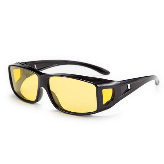 FEISEDY Polarized Fit Over Glasses Sunglasses Men Women Wrap Around B2593 | Night driving, Yellow lenses, 100% UV400 protecti