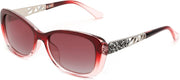 B-polarized Red / 58 Millimeters | B0D2RBPYNT | FEISEDY Polarized Women Sunglasses Retro Shades Photochromic Lens Sparkling Crystal Sunglasses UV400 Protection B0144