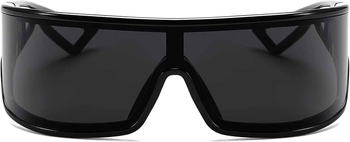 ÉÌƷͼƬ 22 | B0D3PKKSD9 | FEISEDY Trendy Futuristic Wrap Sunglasses Flat Top Mirrored One Piece Lens Reflective Sun Glasses for Women Men B0161