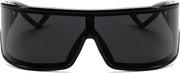 ÉÌƷͼƬ 22 | B0D3PKKSD9 | FEISEDY Trendy Futuristic Wrap Sunglasses Flat Top Mirrored One Piece Lens Reflective Sun Glasses for Women Men B0161