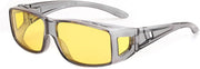 Grey Frame & Night Vision / Yellow Night Vision | B0DK374TYH | DJ10094 Night Vision Glasses Fit Over Glasses, Anti Glare Yellow Lens for Men & Women