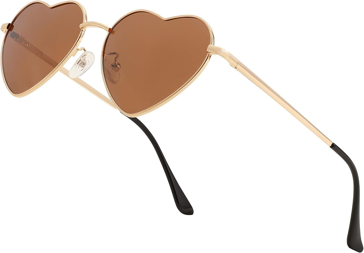 ÉÌƷͼƬ 41 | B0BP6HX1R6 | FEISEDY Polarized Heart Sunglasses Women Men Metal Frame Cute Lovely Glasses UV400 Protection B2375