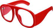 008 Red Frame / 45 Millimeters | B0BP7KV5GM | FEISEDY Oversized Blue Light Blocking Glasses Women Men Big Plastic Aviator Frame Eyewear Clear Lens Computer Glasses B2371
