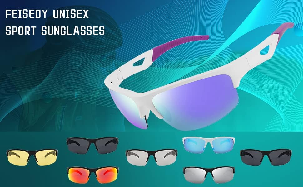 ÉÌƷͼƬ 15 | B09QHKM8H2 | FEISEDY Polarized Sports Sunglasses Driving Cycling Shades For Men Women Baseball Running UV Protection Sunglasses B2878