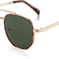 Golden Frame & Green Lens / 55 Millimeters | B0CFY6ZMQD | FEISEDY Sunglasses Aviator Men Women 70s Sun Glasses Square Frame UV400 Protection B2953