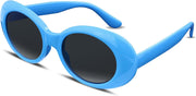 Blue / 51 Millimeters | B074HCJF1T | FEISEDY Sunglasses White Oval Clout Goggles for Women Men Retro Round Trendy Rimmed Clueless Costume Frame B2253