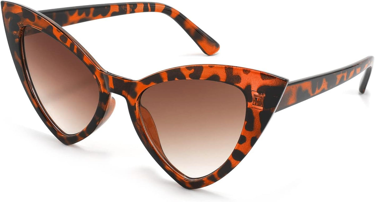 003 Leopard Frame/Tea Gradient Lens / 50 Millimeters | B09SPW3NSZ | FEISEDY Retro Cat Eye Sunglasses for Women Fashion Vintage Cateye Sun Glasses B2235