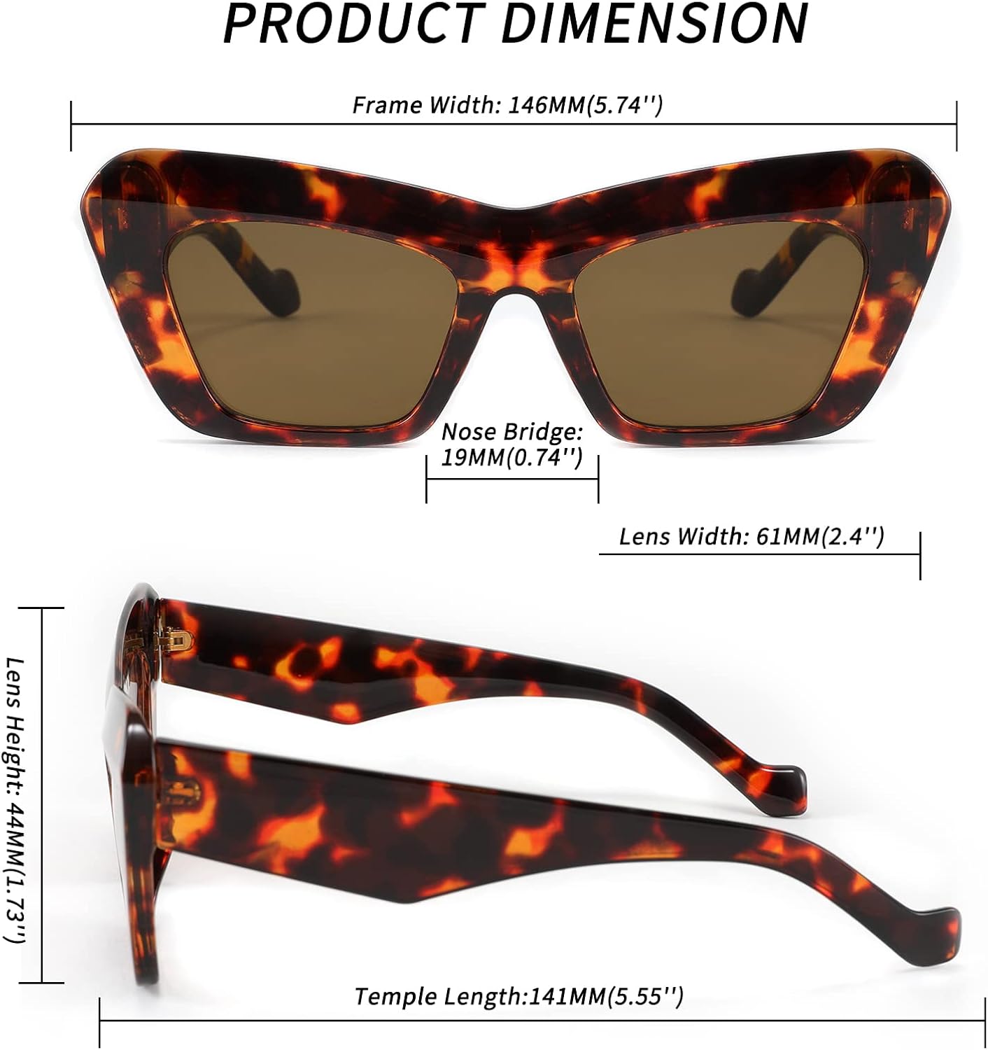 商品图片 25 | B09TFBWQ5G | FEISEDY Retro Square Cat Eye Sunglasses Jelly Colored Women Men 90s B2902