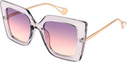 Clear Purple / 52 Millimeters | B08HVCXR7H | FEISEDY Sunglasses Womens Trendy, Oversized Square Shades, Pearl Inlay Cat Eye Frame UV400 Protection B2625