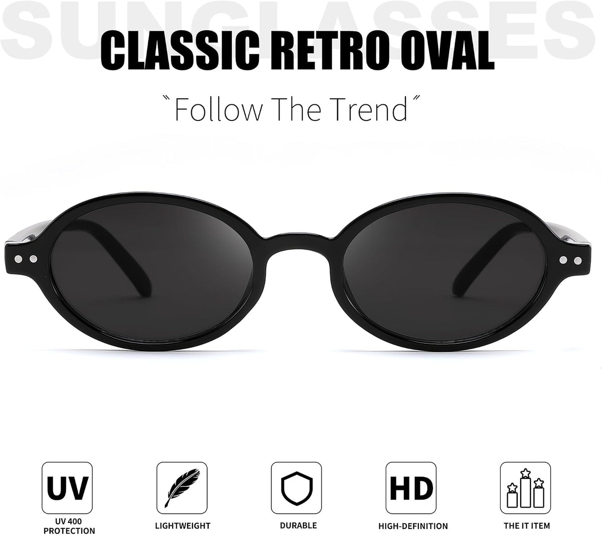 ÉÌƷͼƬ 22 | B0GV61HCD9 | FEISEDY Retro Oval Sunglasses for Women Small 90s Y2K UV Protection B1584