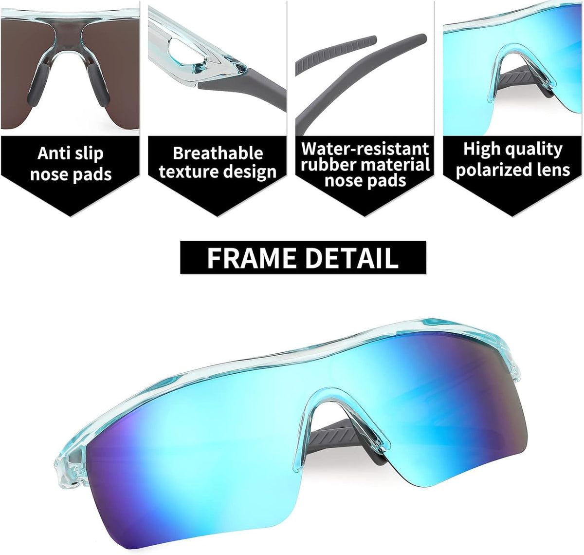 ÉÌƷͼƬ 44 | B07JZ18KMZ | FEISEDY Kids Polarized Sports Sunglasses, TR90 UV400 Baseball Cycling