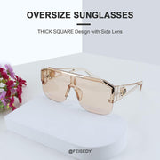 ÉÌƷͼƬ 80 | B09L4V27YS | FEISEDY Square Oversized Sunglasses for Men Women Flat Top B2765