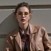 ÉÌƷͼƬ 39 | B0FH4FH8VH | FEISEDY Retro Oval Sunglasses Women Men - Gold Metal Chunky Frame, UV400 for Driving & Daily Wear B0312