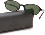 Tea Leopard Frame + Green Grey Lens / 52 Millimeters | B0GY484DT3 | FEISEDY Retro Polarized Oval Sunglasses Women Men UV400 Protection B0447