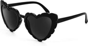 001 Black| Grey Lens / 53 Millimeters | B0B8R3G4T8 | FEISEDY Love Heart Shaped Sunglasses for Women Trendy Retro Cat Eye Mod Style Stylish Glasses B2336