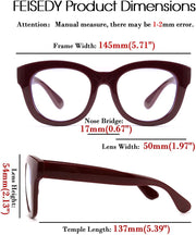 ÉÌƷͼƬ 5 | B082SVW71F | FEISEDY Retro Reading Glasses Thick Square Big Frame Blue Light Blocking Lens Anti Glare Digital Eyestrain B2534