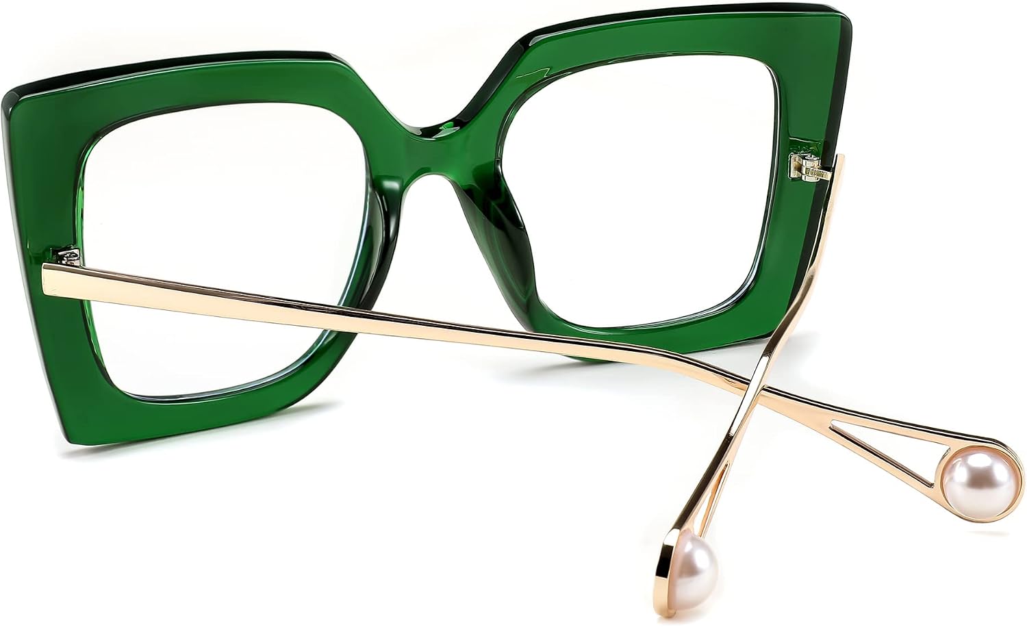 商品图片 24 | B08DF5QRXC | FEISEDY Oversized Square Blue Light Blocking Glasses Eye Strain Glare Pearl Inlay Arm Cat Eye Fashion Eyewear B2639