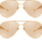商品图片 32 | B0FKML2SSC | FEISEDY Oversized Aviator Sunglasses Women Men - Retro Gold Metal Chunky Frame, UV400 for Driving & Daily Wear B0311