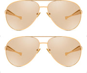 ÉÌƷͼƬ 32 | B0FKML2SSC | FEISEDY Oversized Aviator Sunglasses Women Men - Retro Gold Metal Chunky Frame, UV400 for Driving & Daily Wear B0311