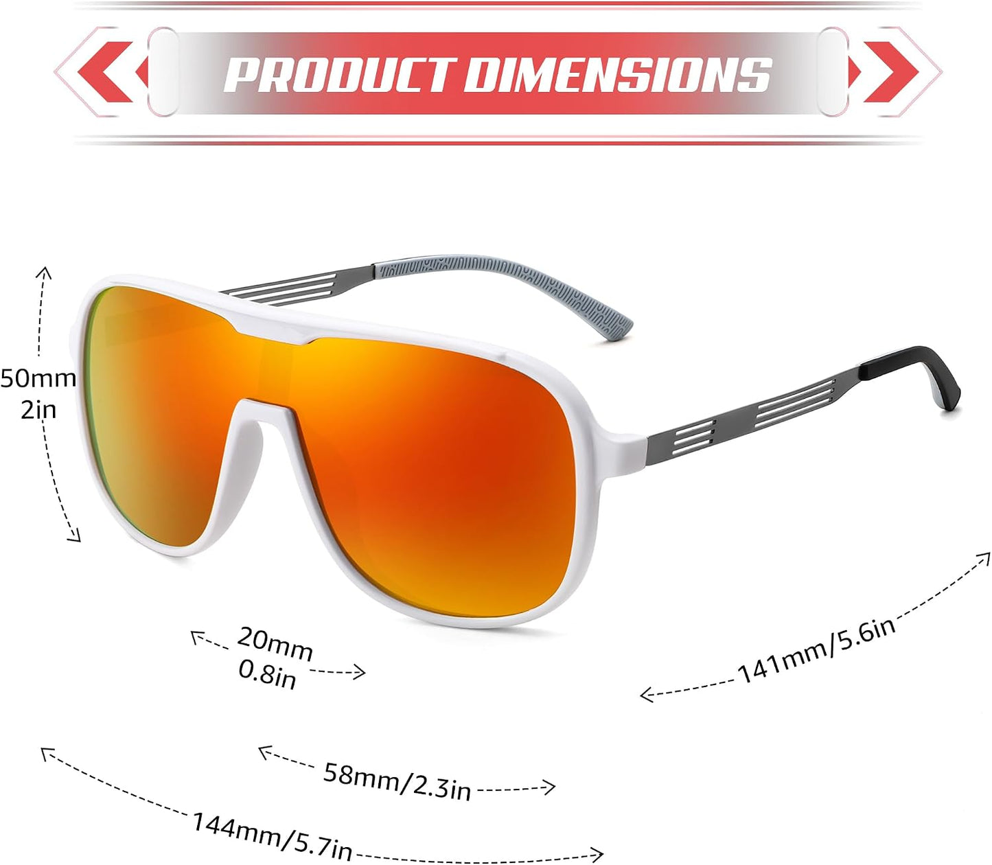 商品图片 40 | B0DSV55WLM | FEISEDY Polarized Sunglasses Men Women Mirrored One Piece Lens B0277
