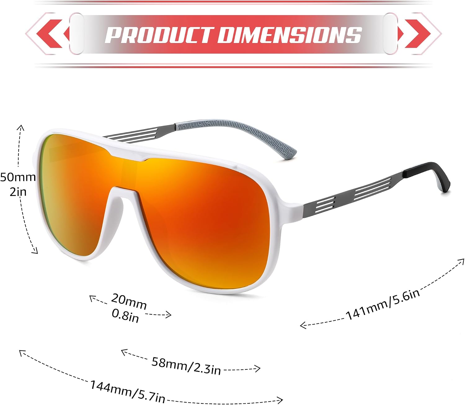 商品图片 40 | B0DSV55WLM | FEISEDY Polarized Sunglasses Men Women Mirrored One Piece Lens B0277